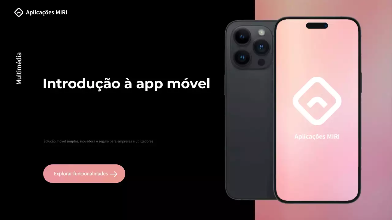 Anúncio de introdução móvel moderno preto