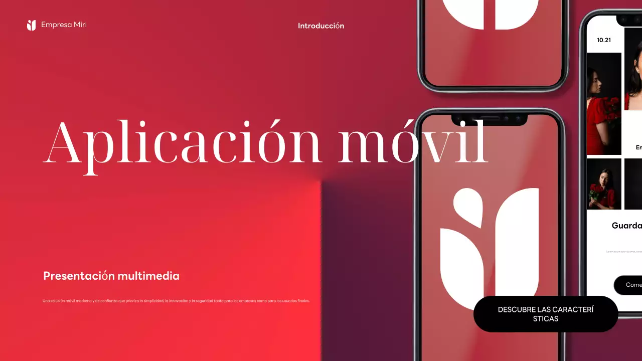 Publicidad móvil moderna en rojo