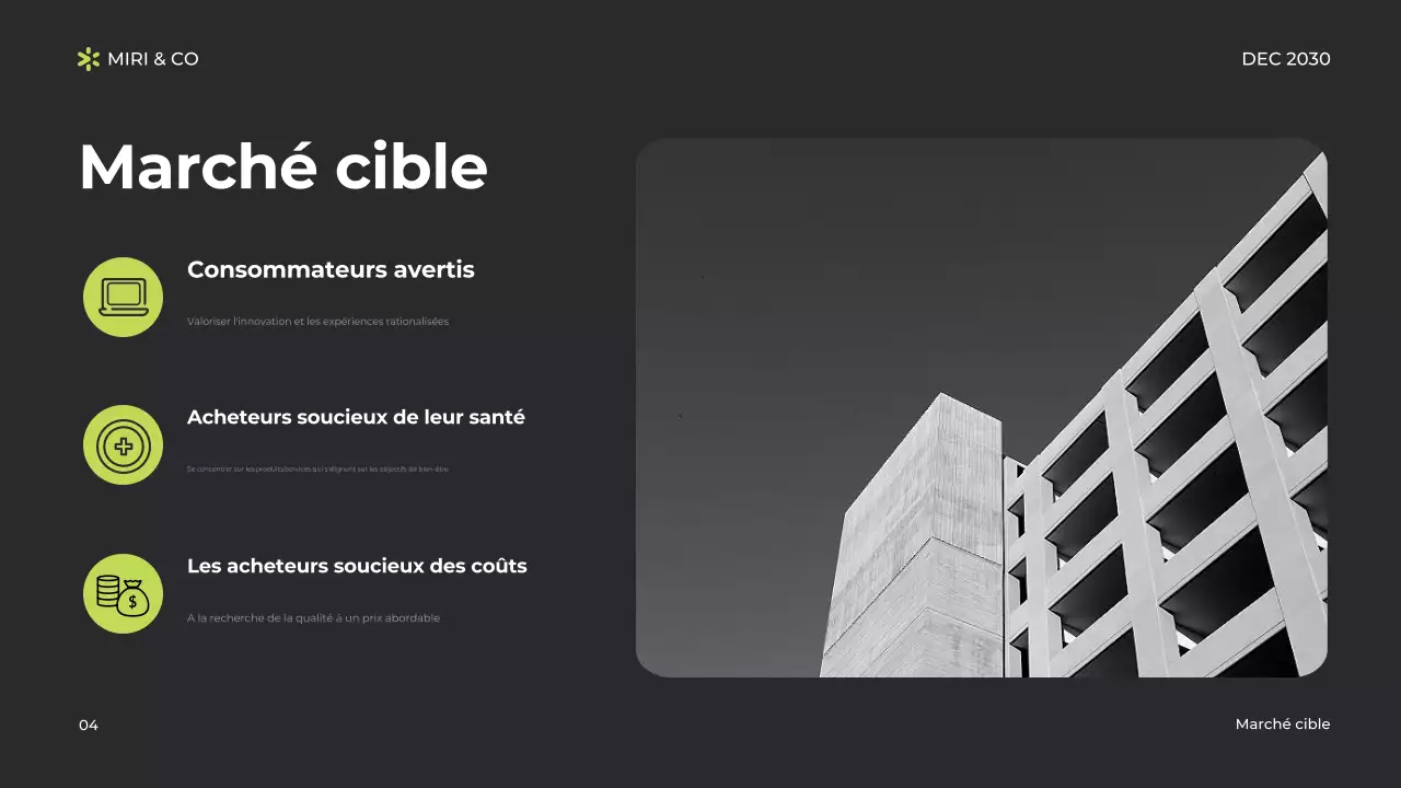 Plan d'affaires vert moderne