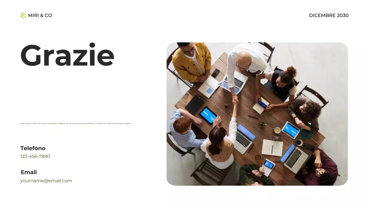 Piano aziendale verde moderno