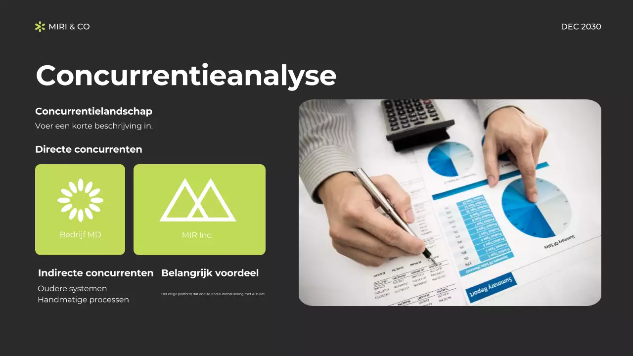 Groen modern ondernemingsplan