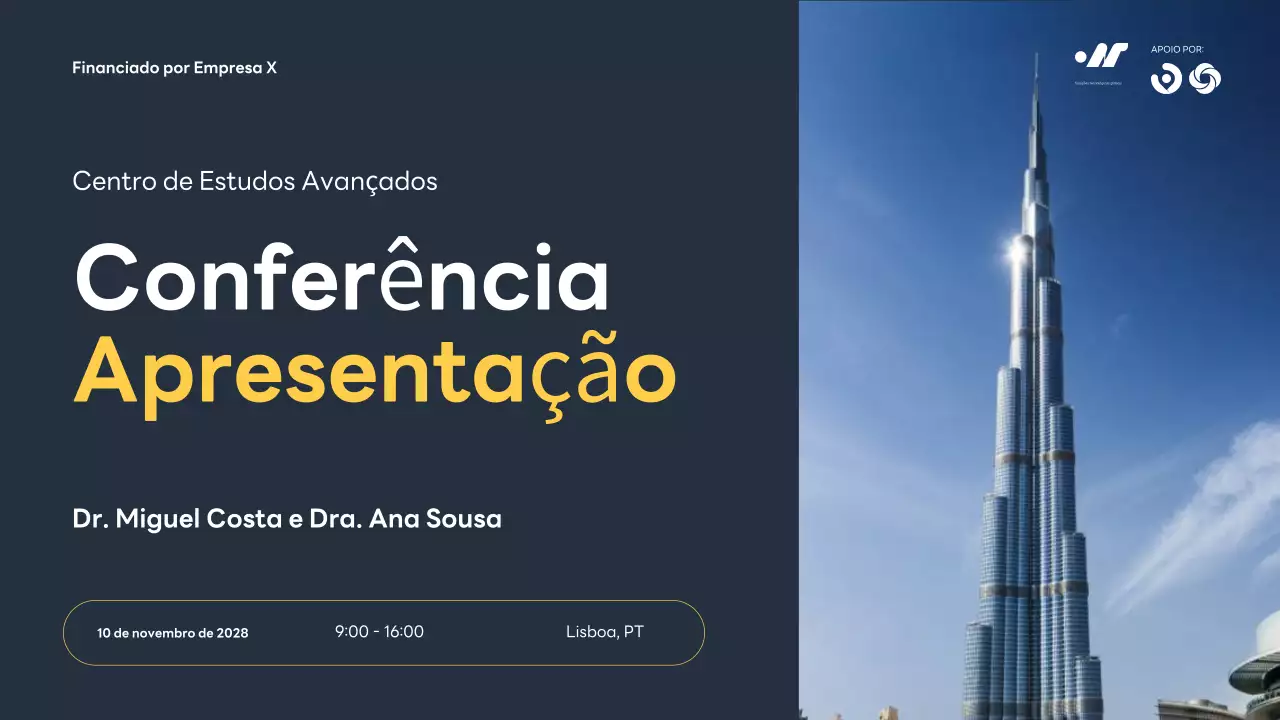 Anúncio da Conferência Blue Modern