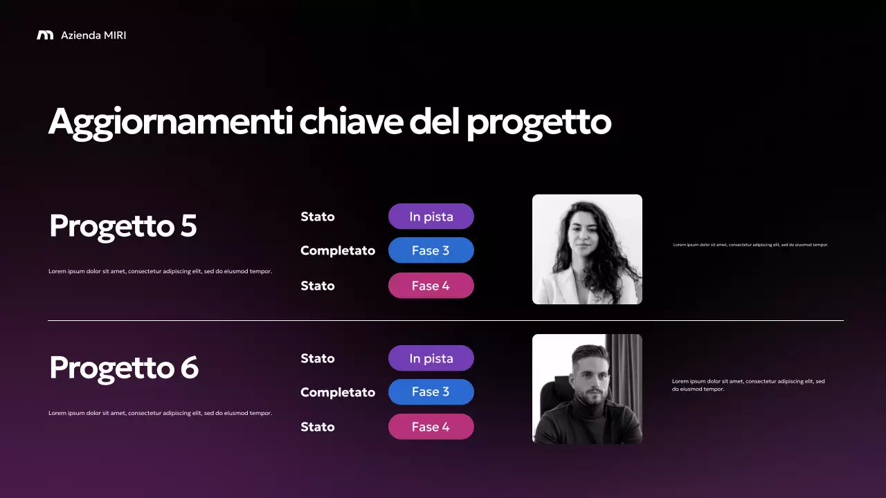 Rapporto di business moderno viola