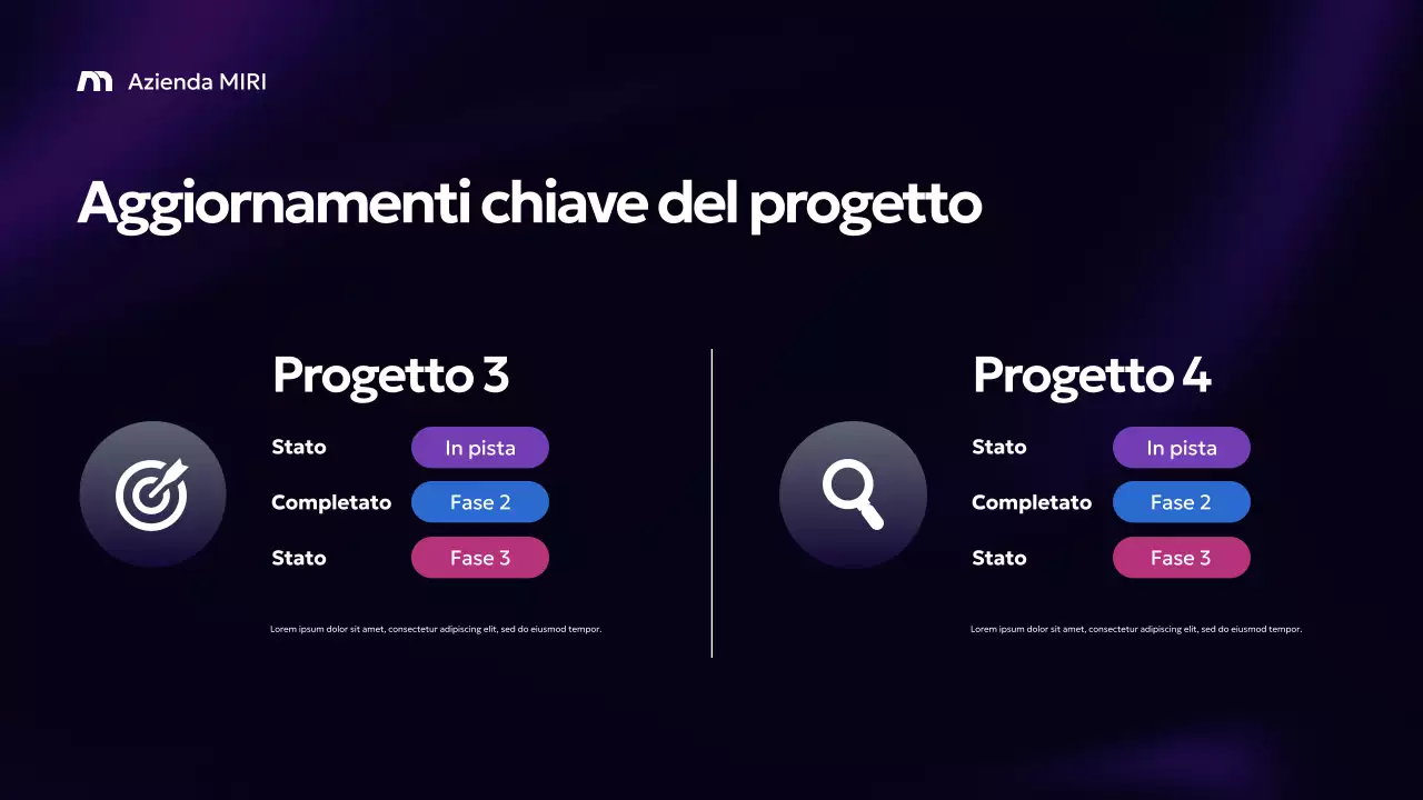 Rapporto di business moderno viola