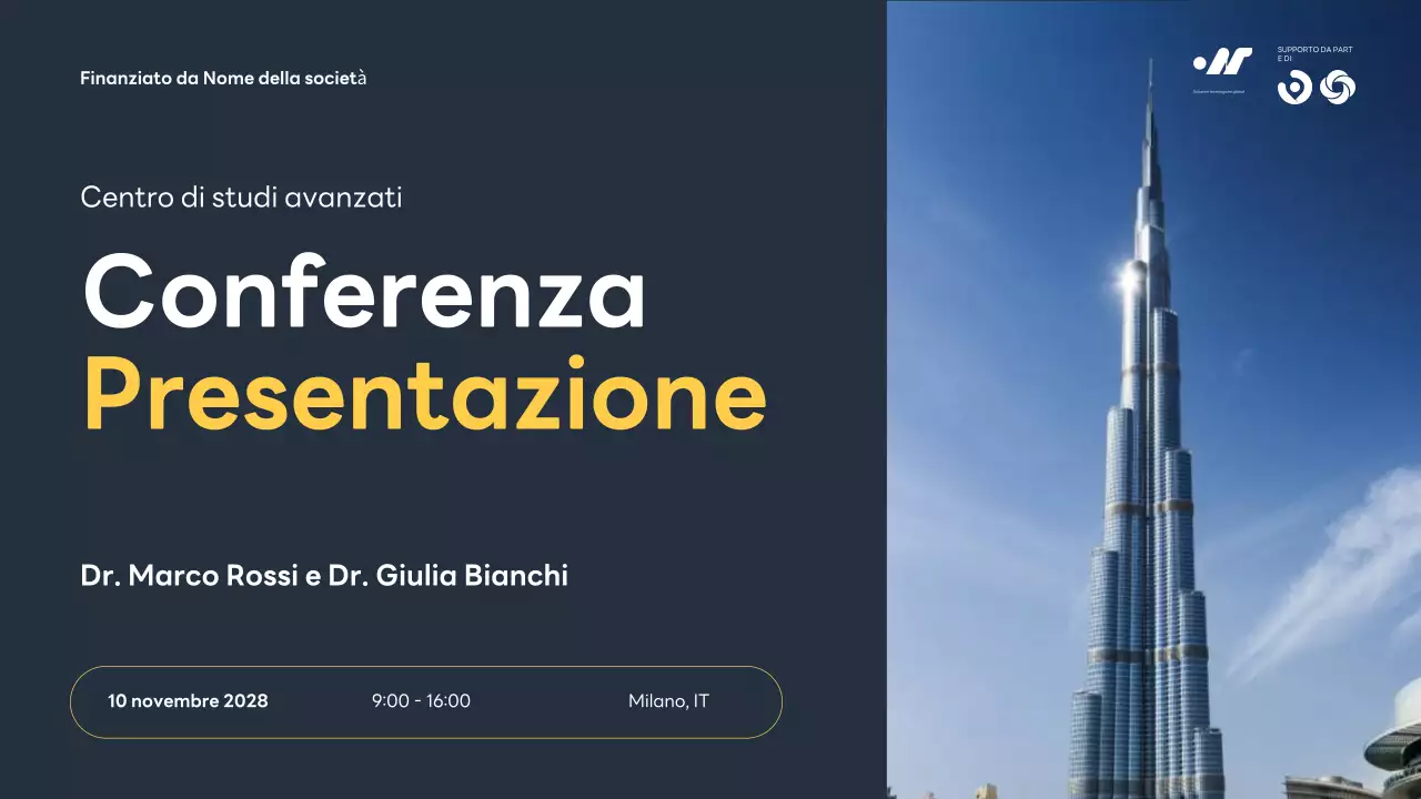 Annuncio della conferenza Blue Modern