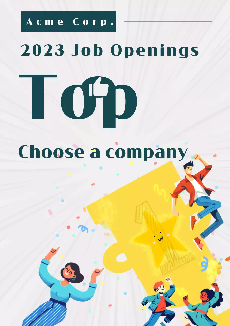 Poster tuyển dụng hiện đại màu vàng