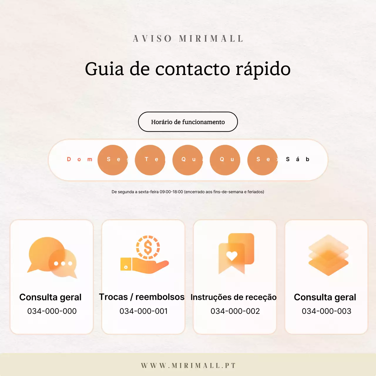 Anúncio simples bege