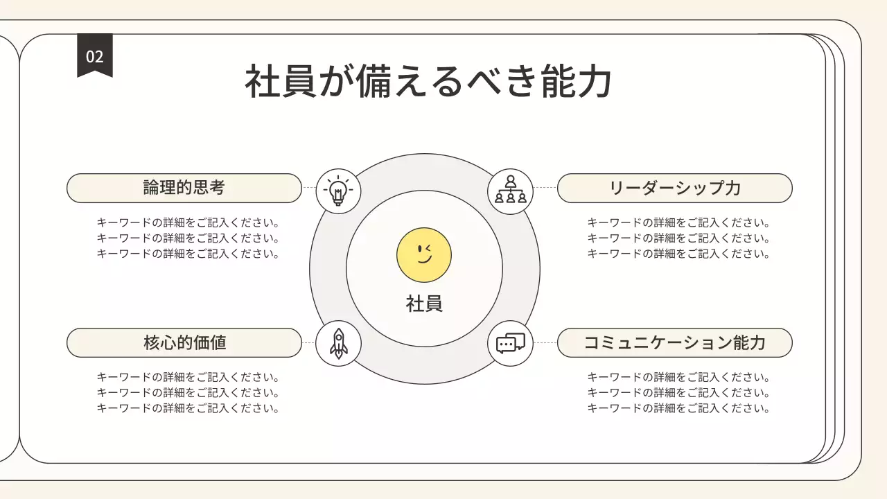 ベージュ シンプル 企業 資料 プレゼンテーション
