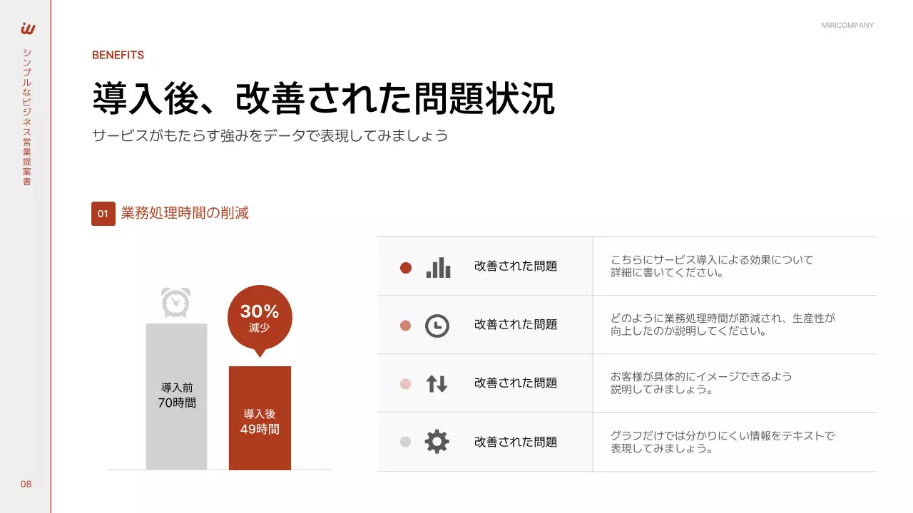 赤 シンプル ビジネス 提案書 プレゼンテーション
