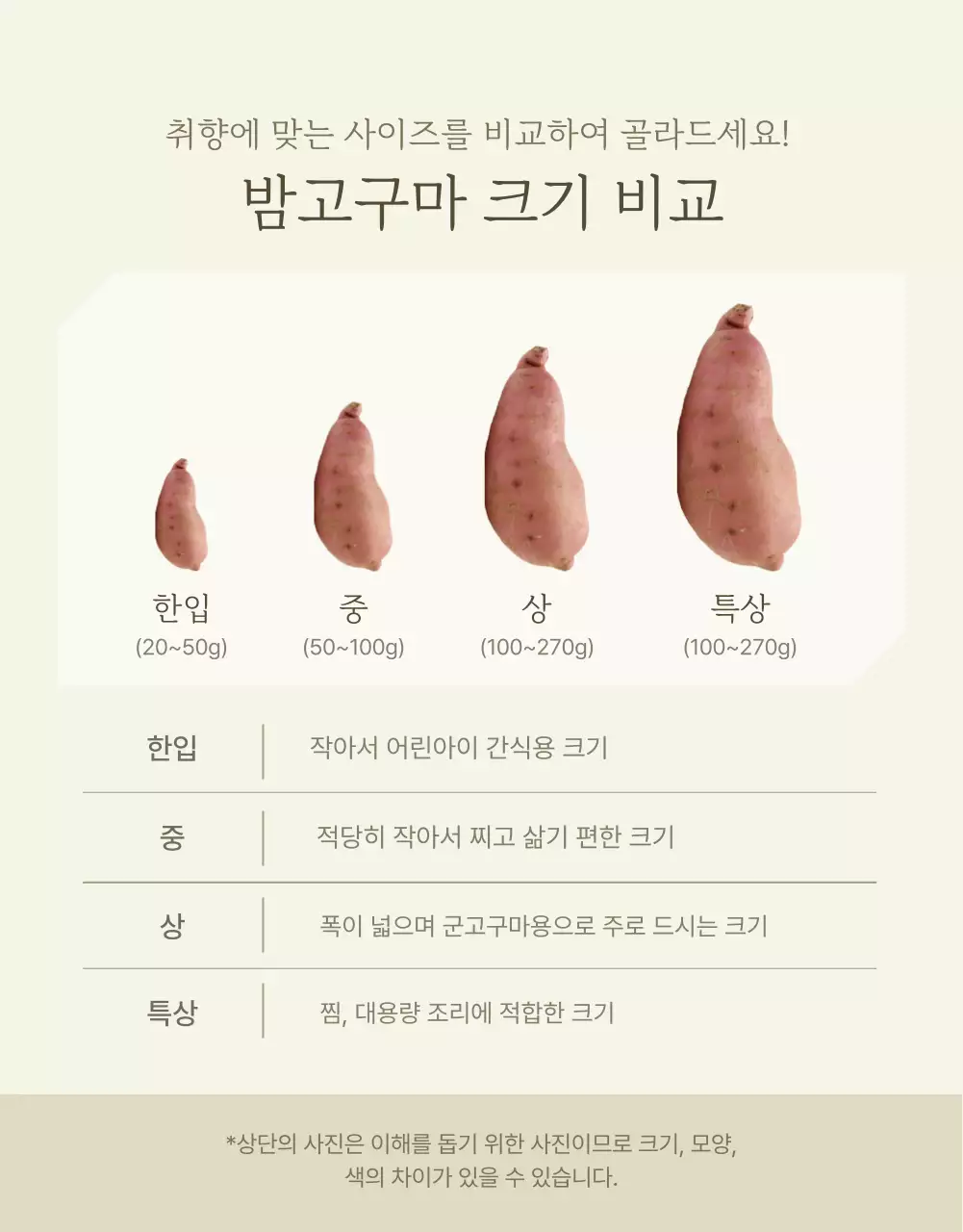 아이보리 카키 깔끔한 밤고구마 농산물 홍보물
