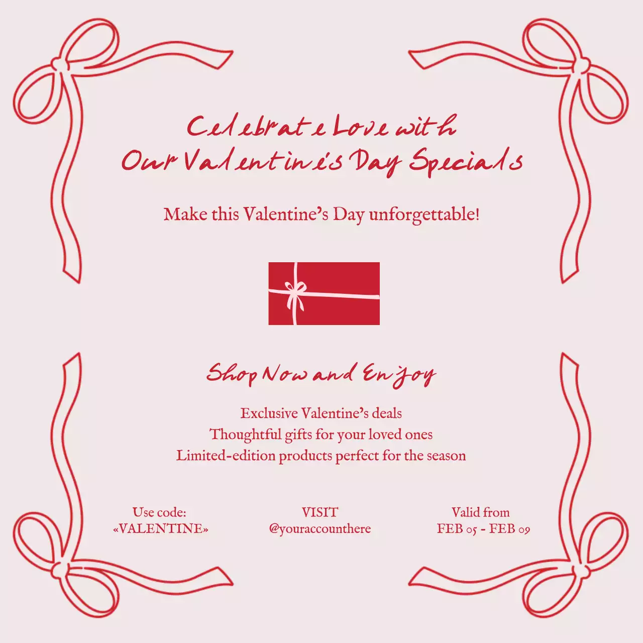 Red Elegant Valentine's Promotion Social Media Post