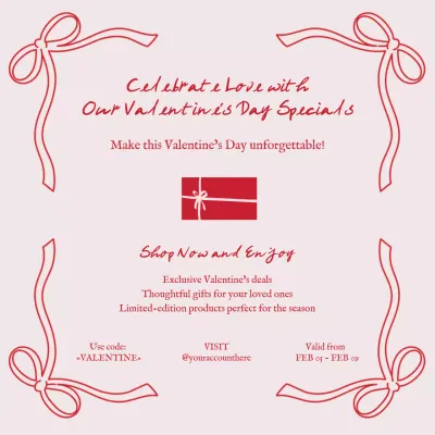 Red Elegant Valentine's Promotion Social Media Post