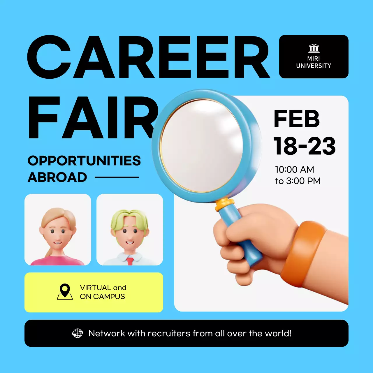 Blue Modern Career Event Social Media Post