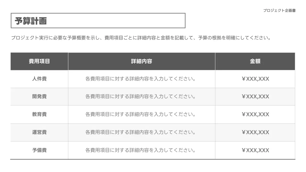 白 シンプル プロジェクト 企画書 プレゼンテーション