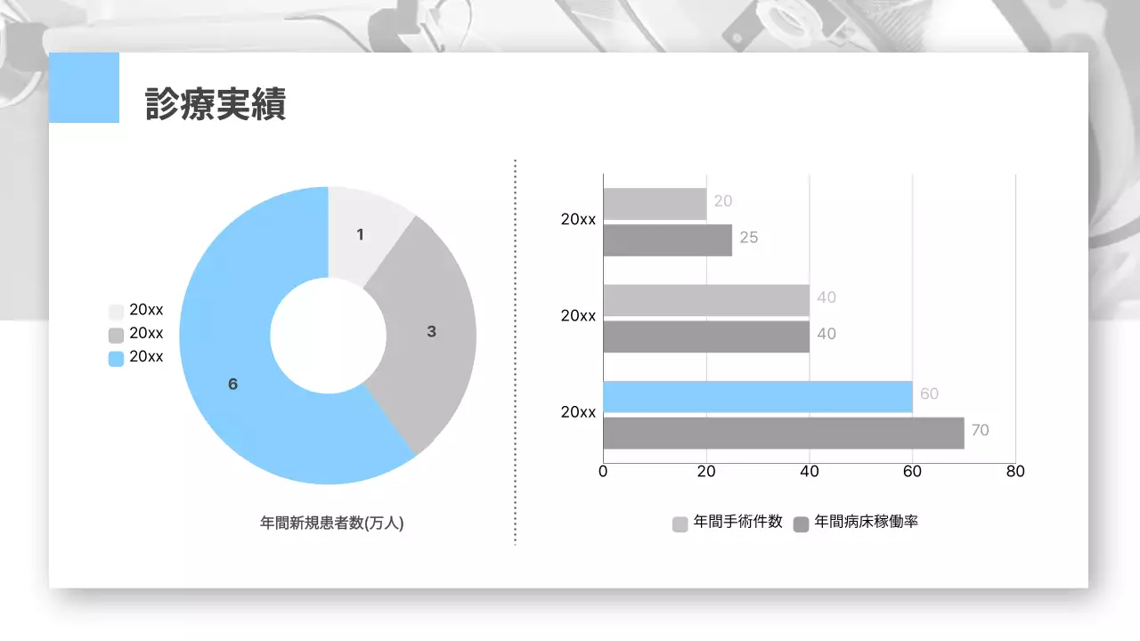 青 シンプル 医療 資料 プレゼンテーション