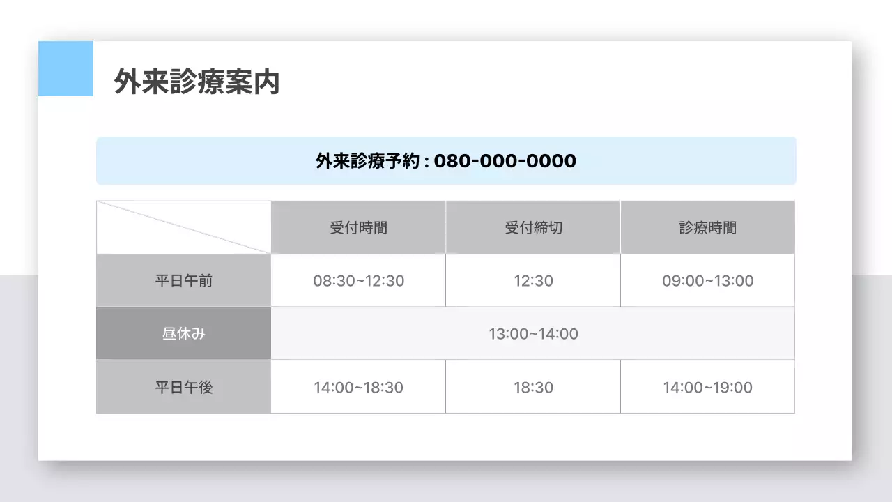 青 シンプル 医療 資料 プレゼンテーション