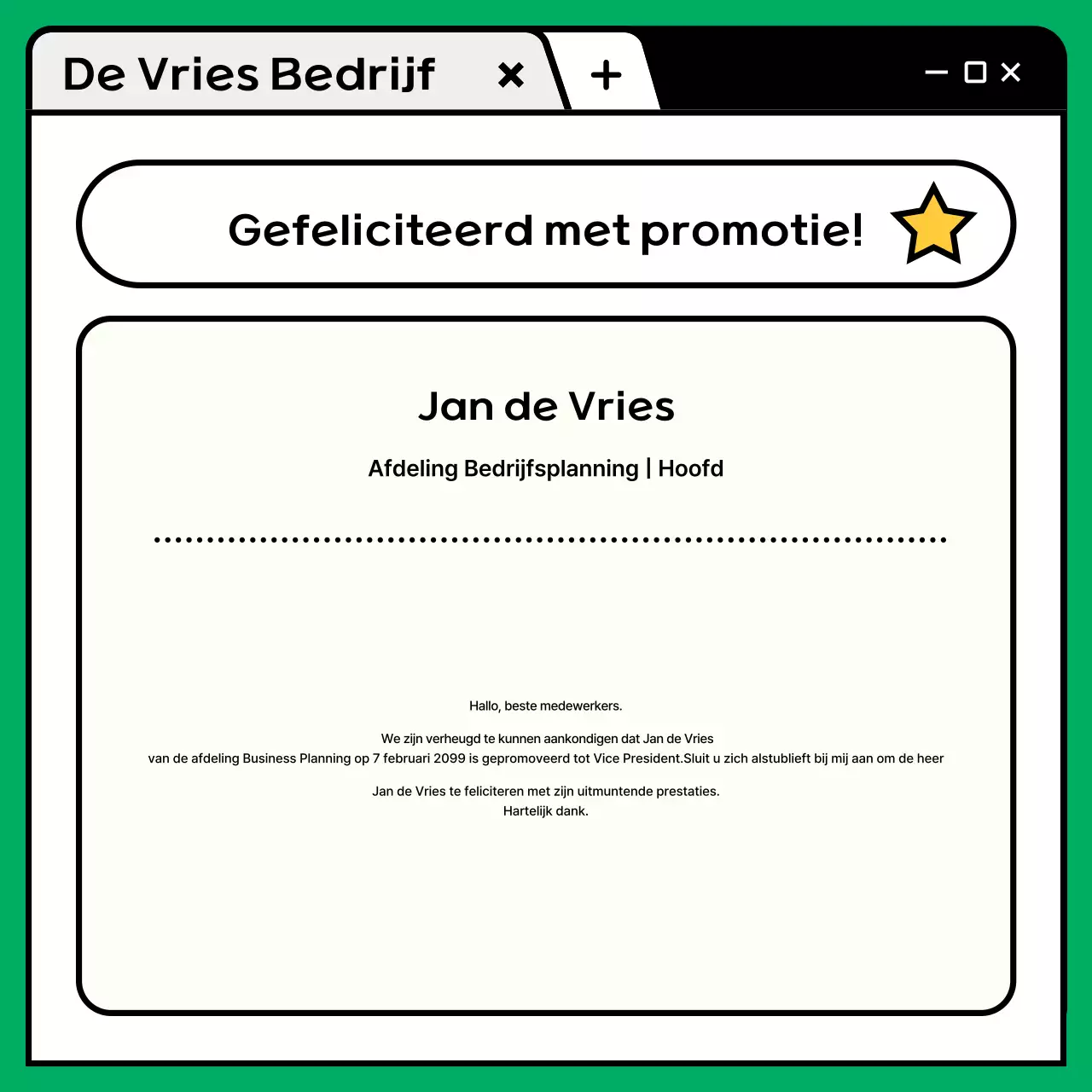 Gele moderne aankondigingen