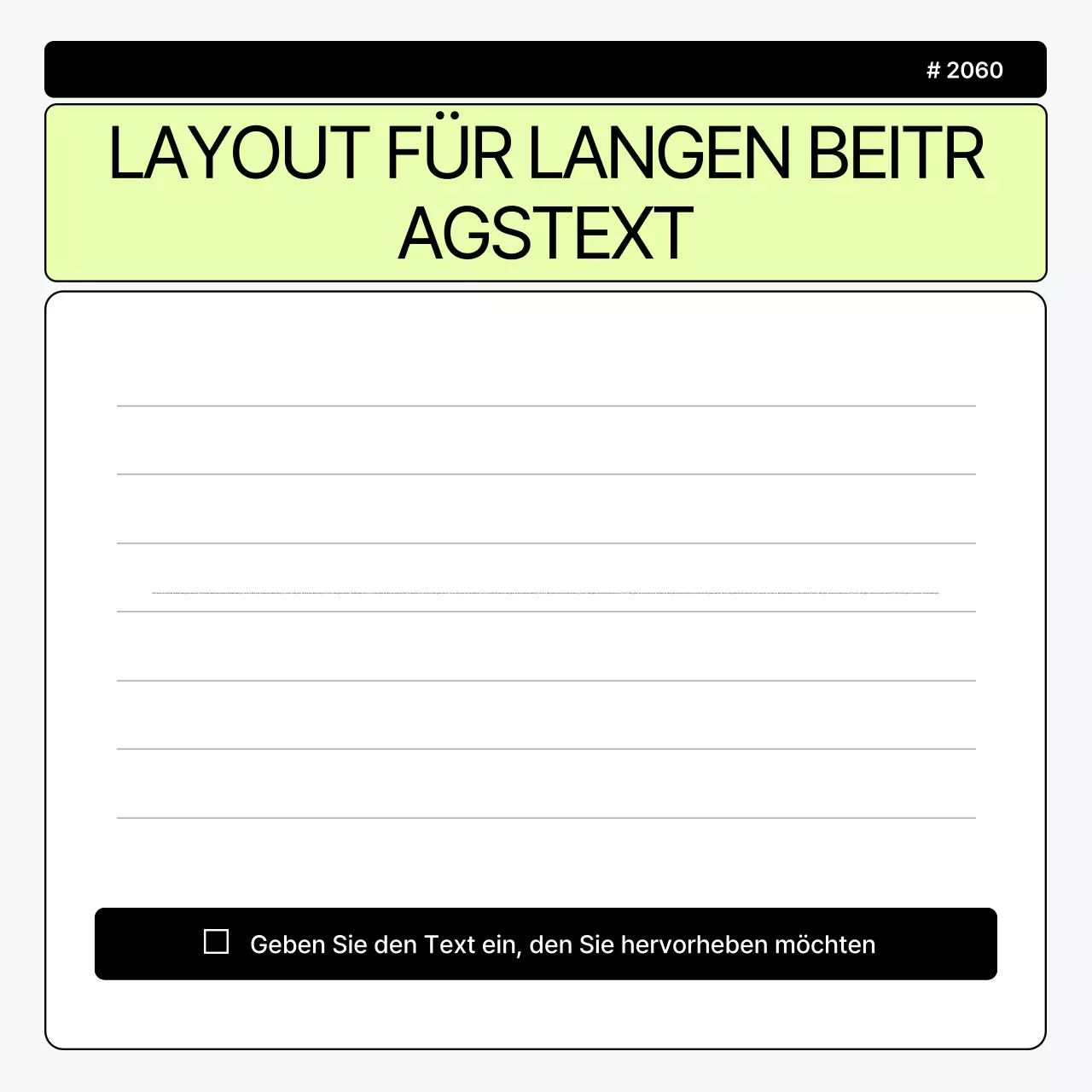 Werbung für eine einfache Marke in Grau und Chartreuse