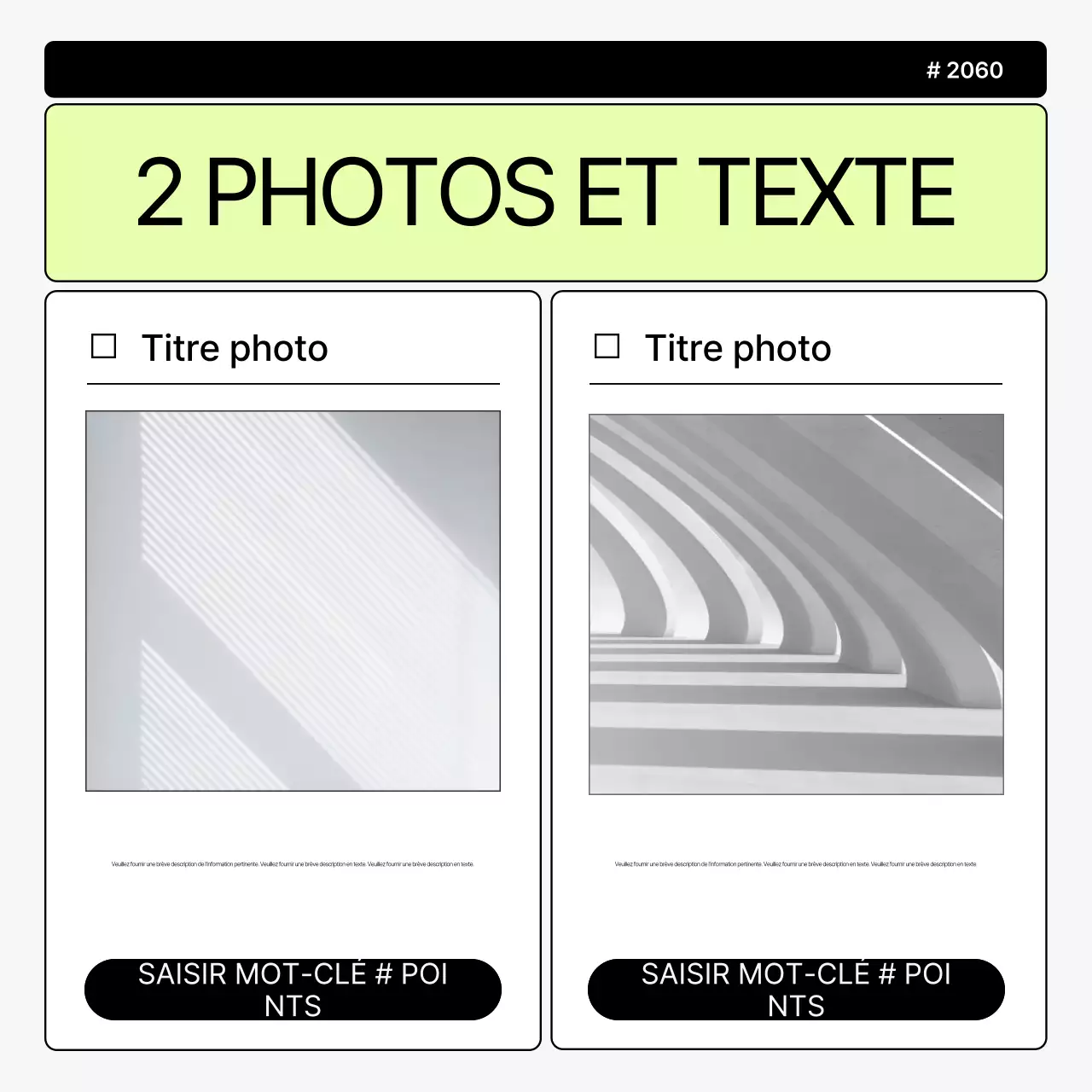 Promouvoir une marque simple en gris et chartreuse