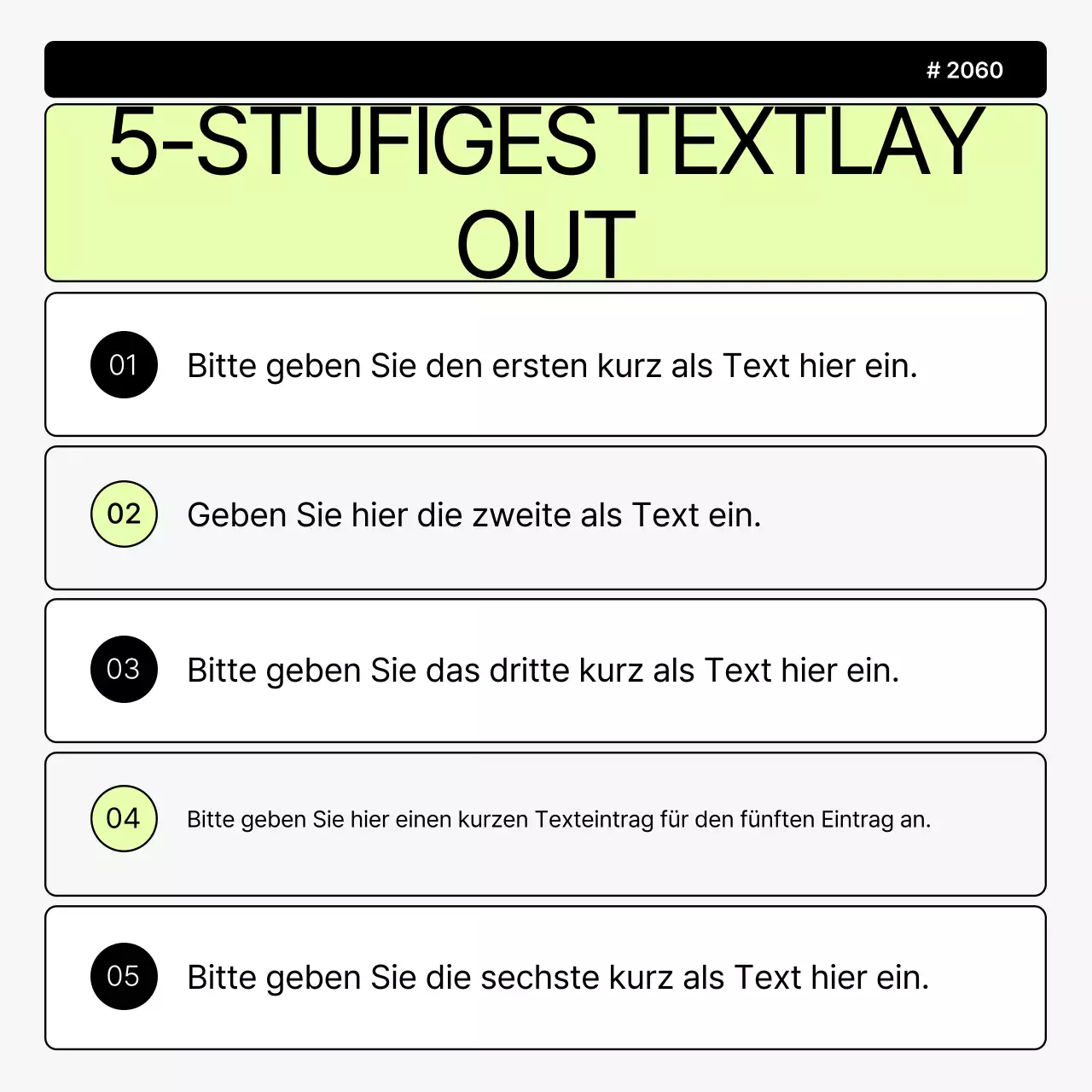 Werbung für eine einfache Marke in Grau und Chartreuse