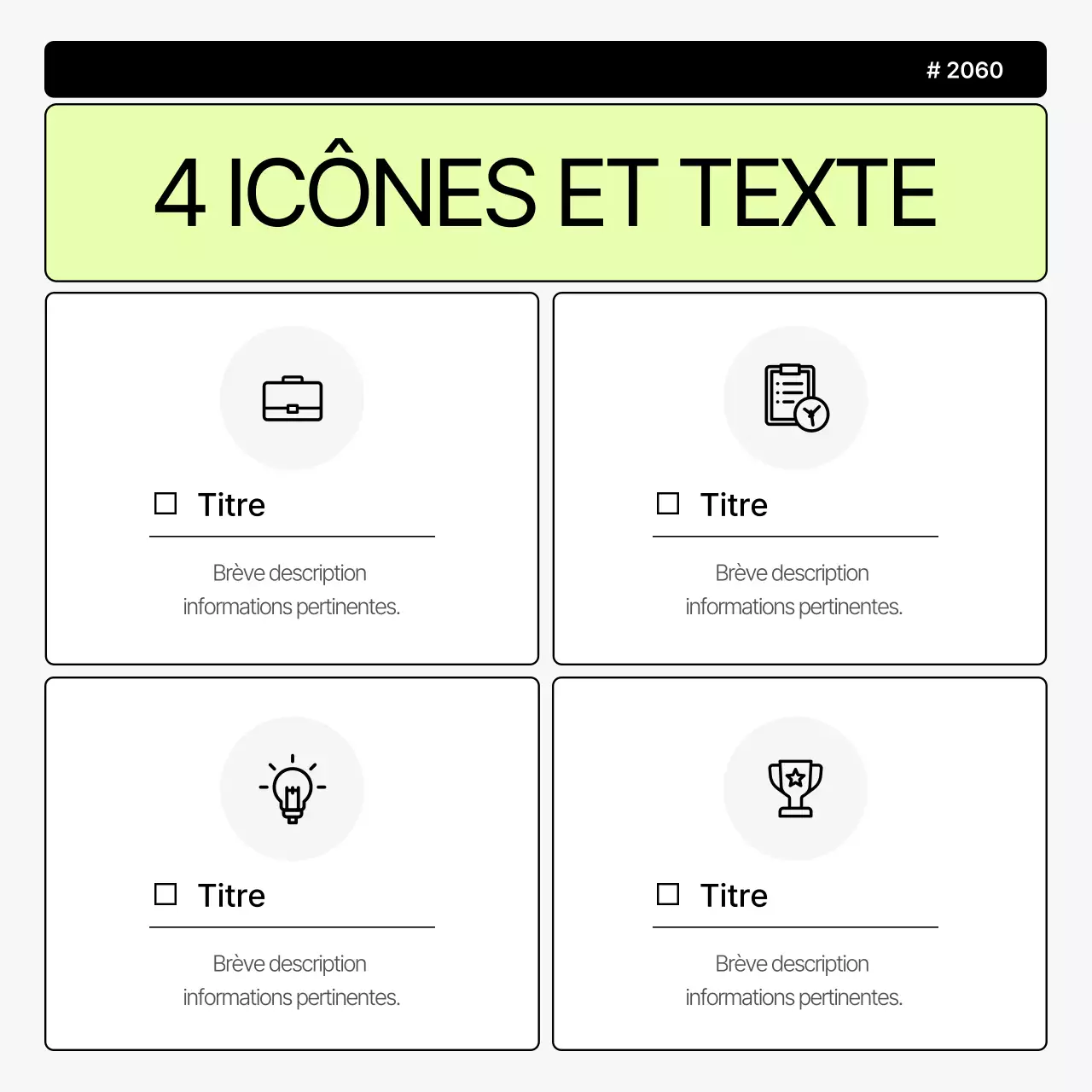 Promouvoir une marque simple en gris et chartreuse