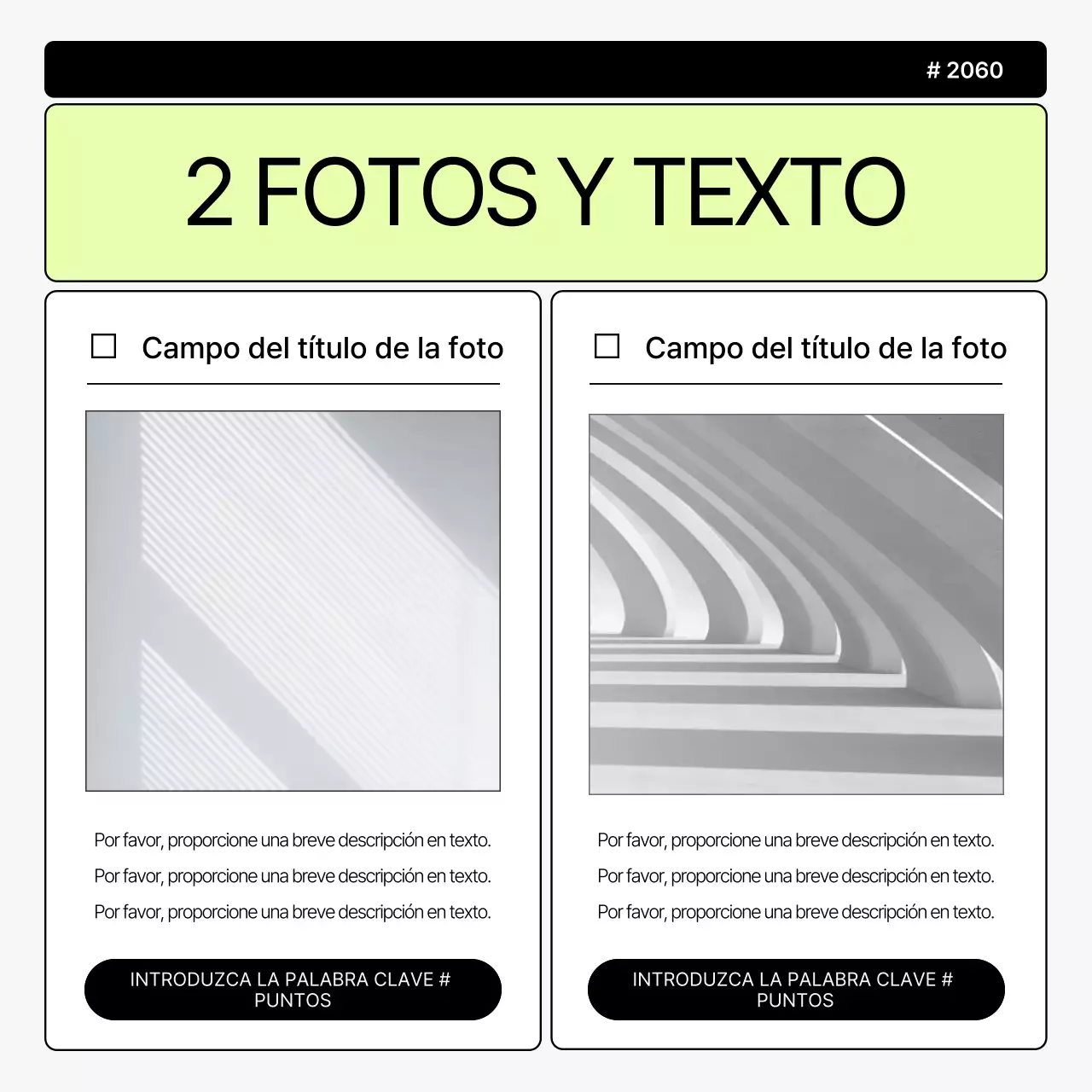 Promover una marca sencilla en gris y chartreuse