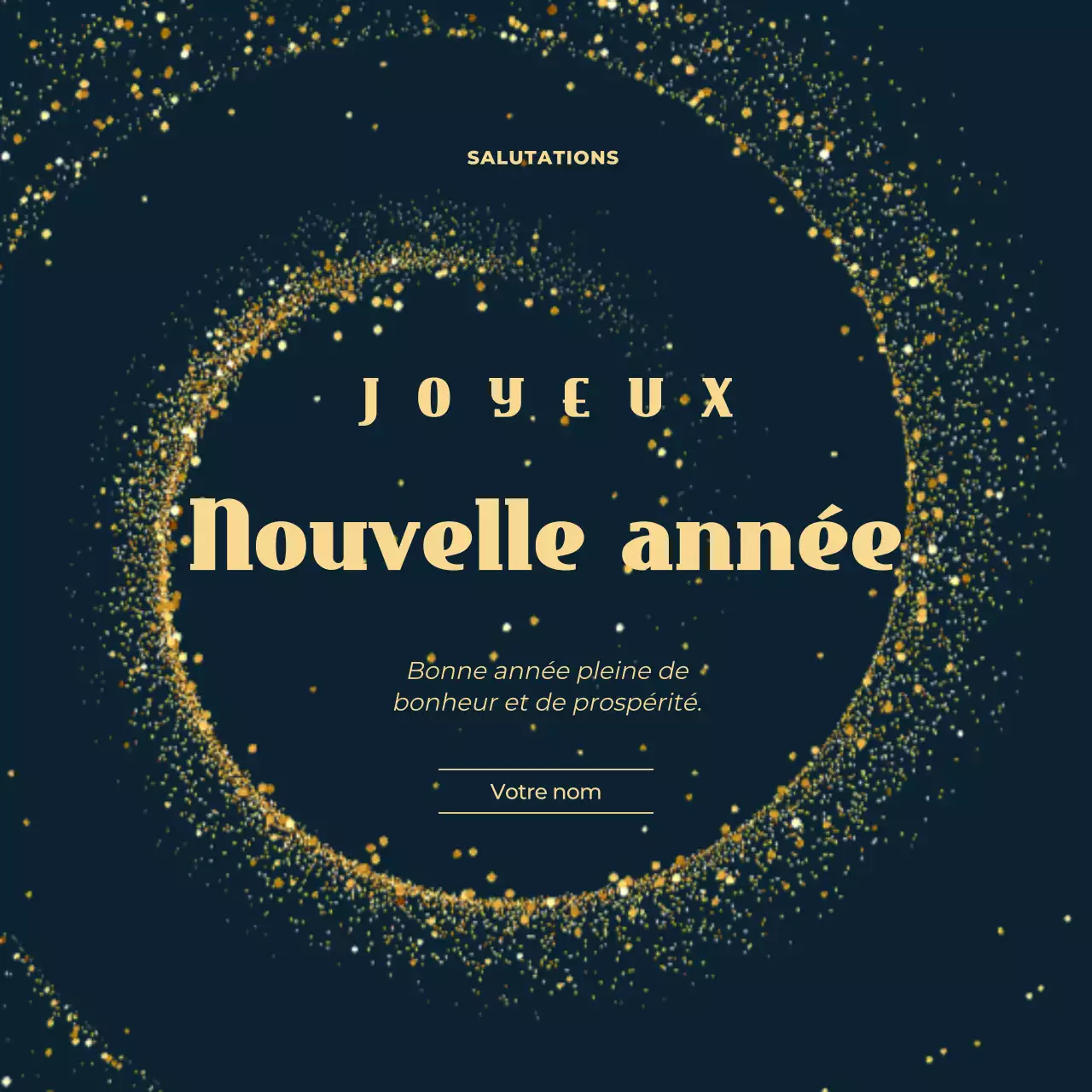 Vœux élégants du Nouvel An en noir