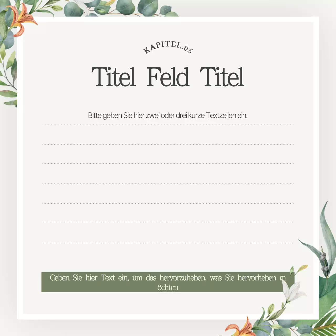 Bewerben Sie Ihre Marke mit einer einfachen grünen Farbe