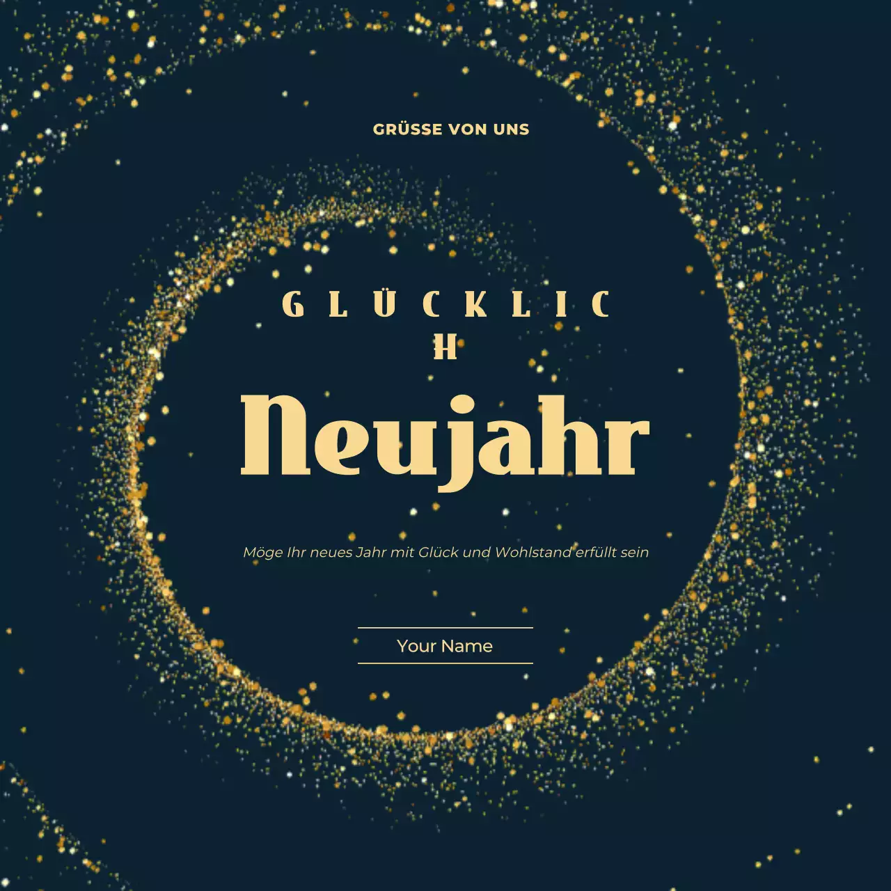 Schwarz Elegante Neujahrsgrüße