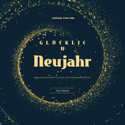 Schwarz Elegante Neujahrsgrüße