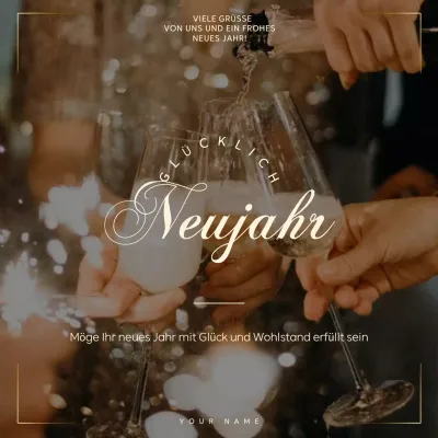 Gold Braun Elegante Neujahrsgrüße
