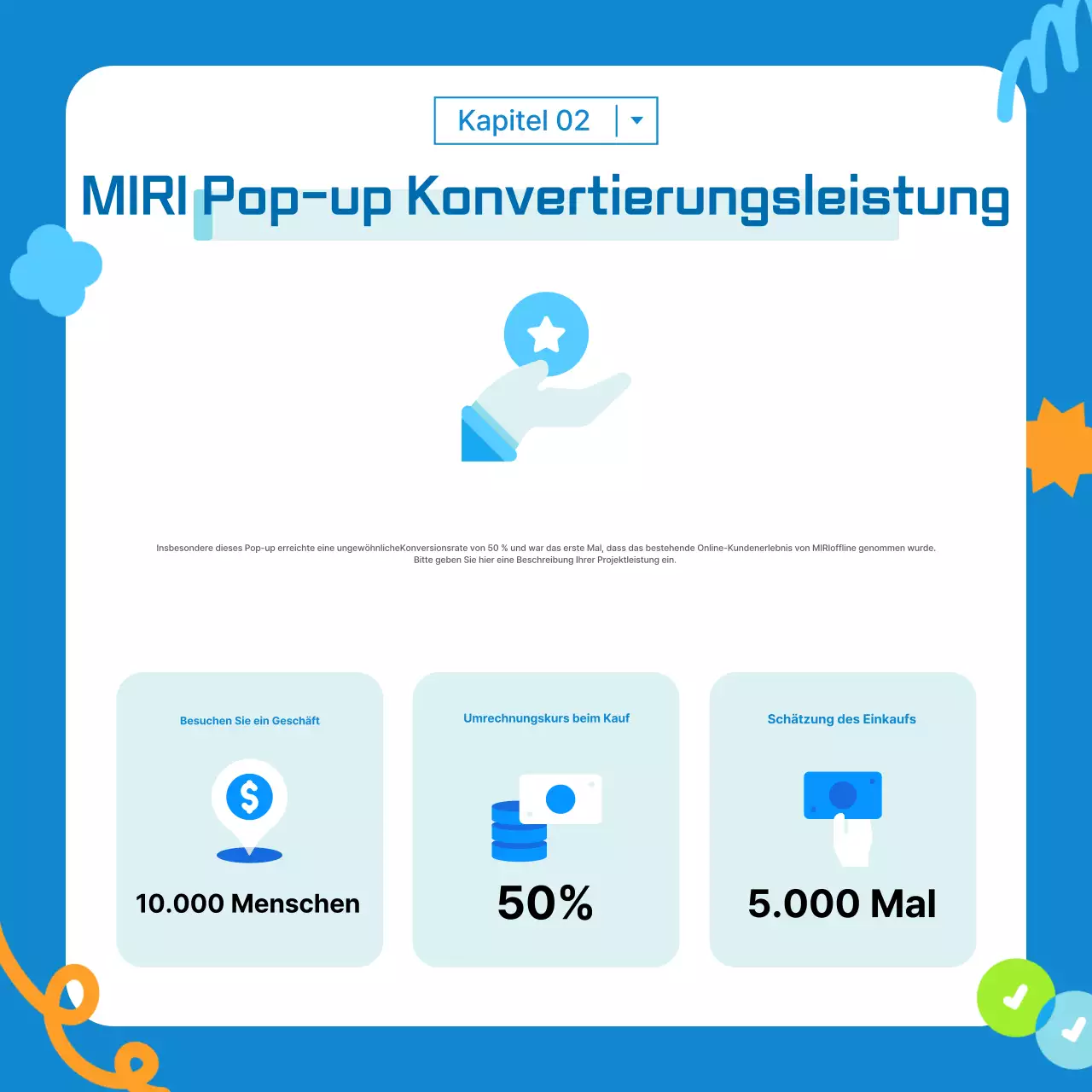 Förderung des modernen Marketings in Hellblau
