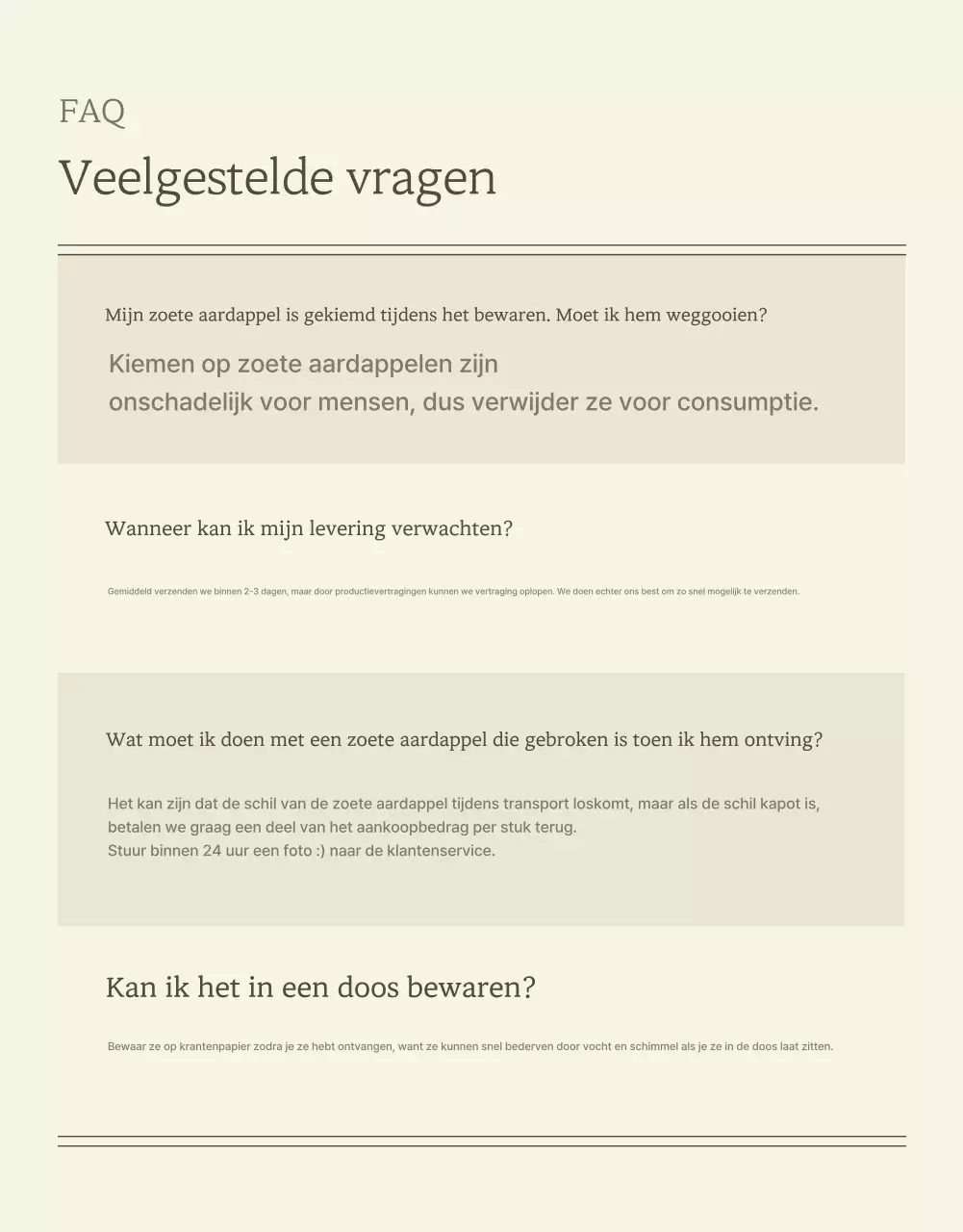 Ivory Khaki Nette Zoete Aardappel Promoties