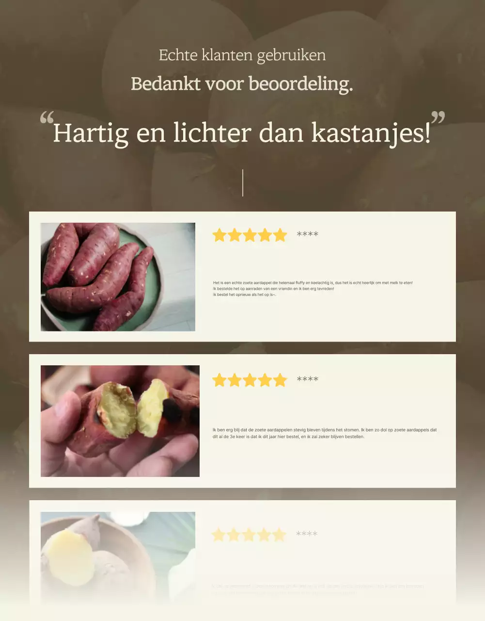 Ivory Khaki Nette Zoete Aardappel Promoties