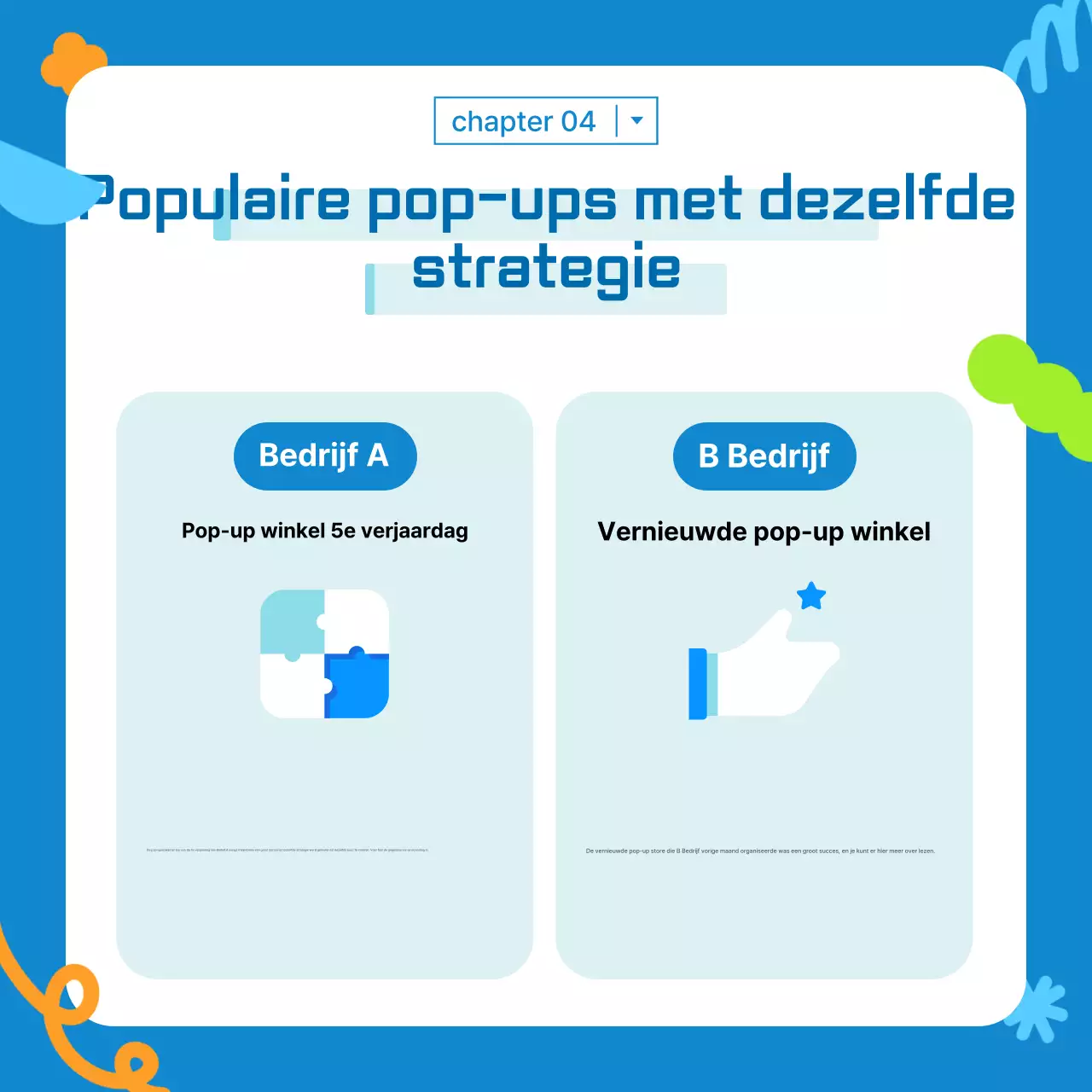 Promoot lichtblauwe moderne marketing