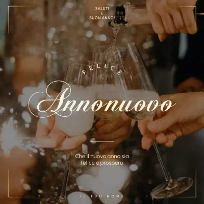 Auguri di buon anno in oro marrone