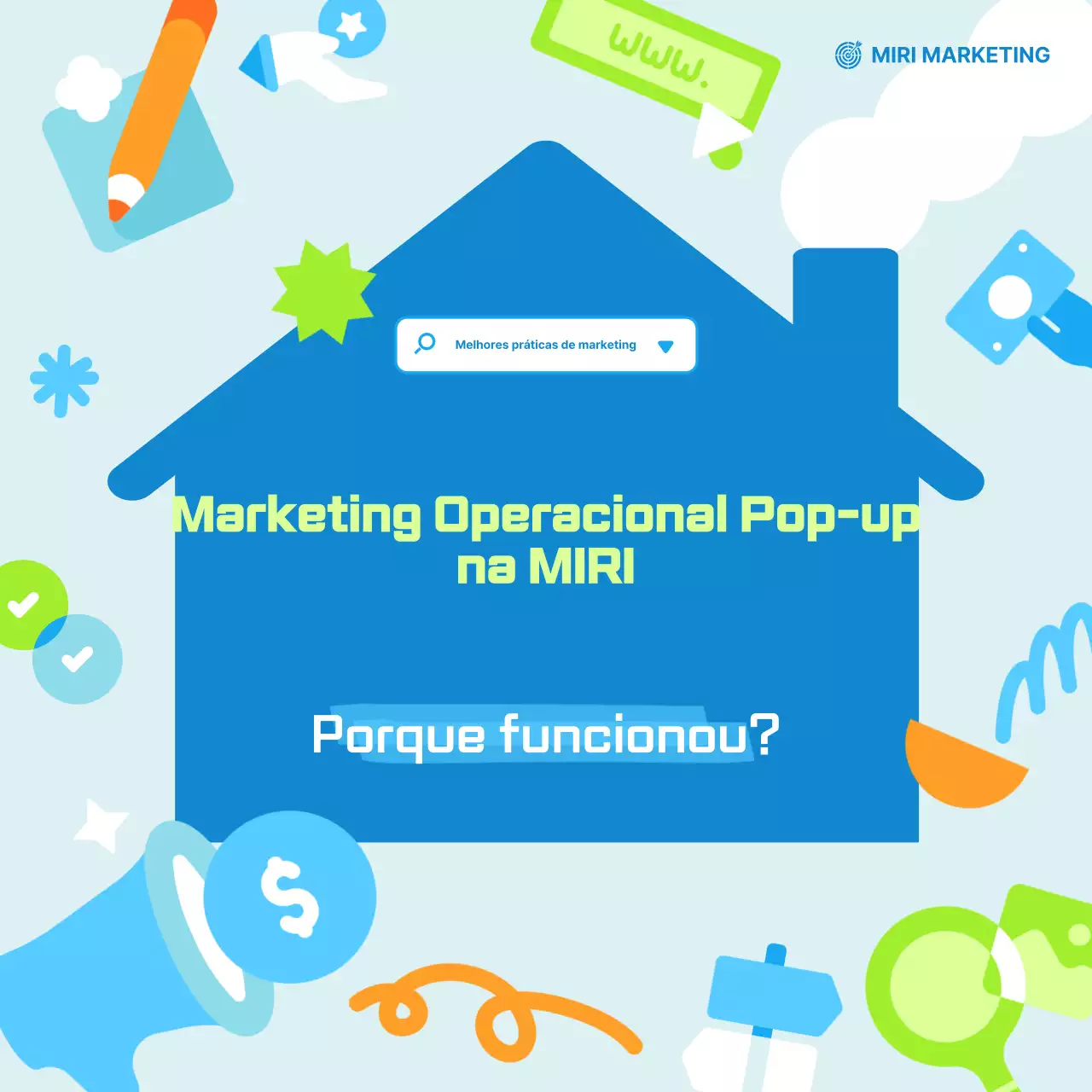 Promover o marketing moderno azul claro