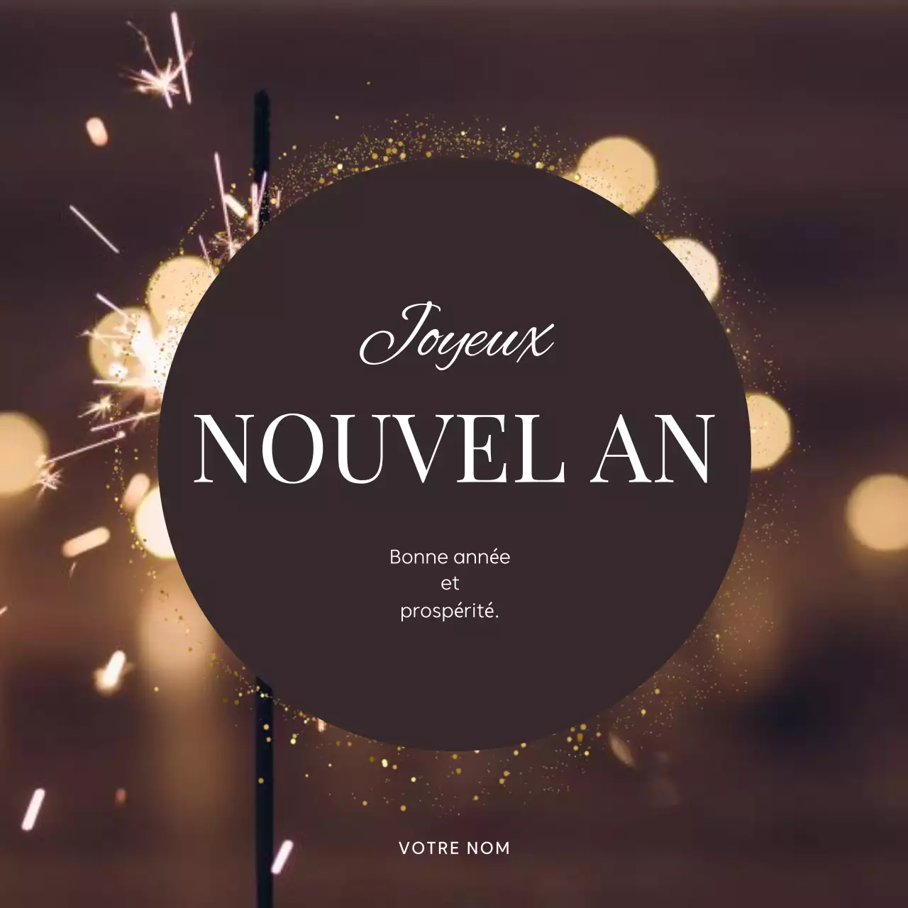 Voeux élégants pour la nouvelle année en noir