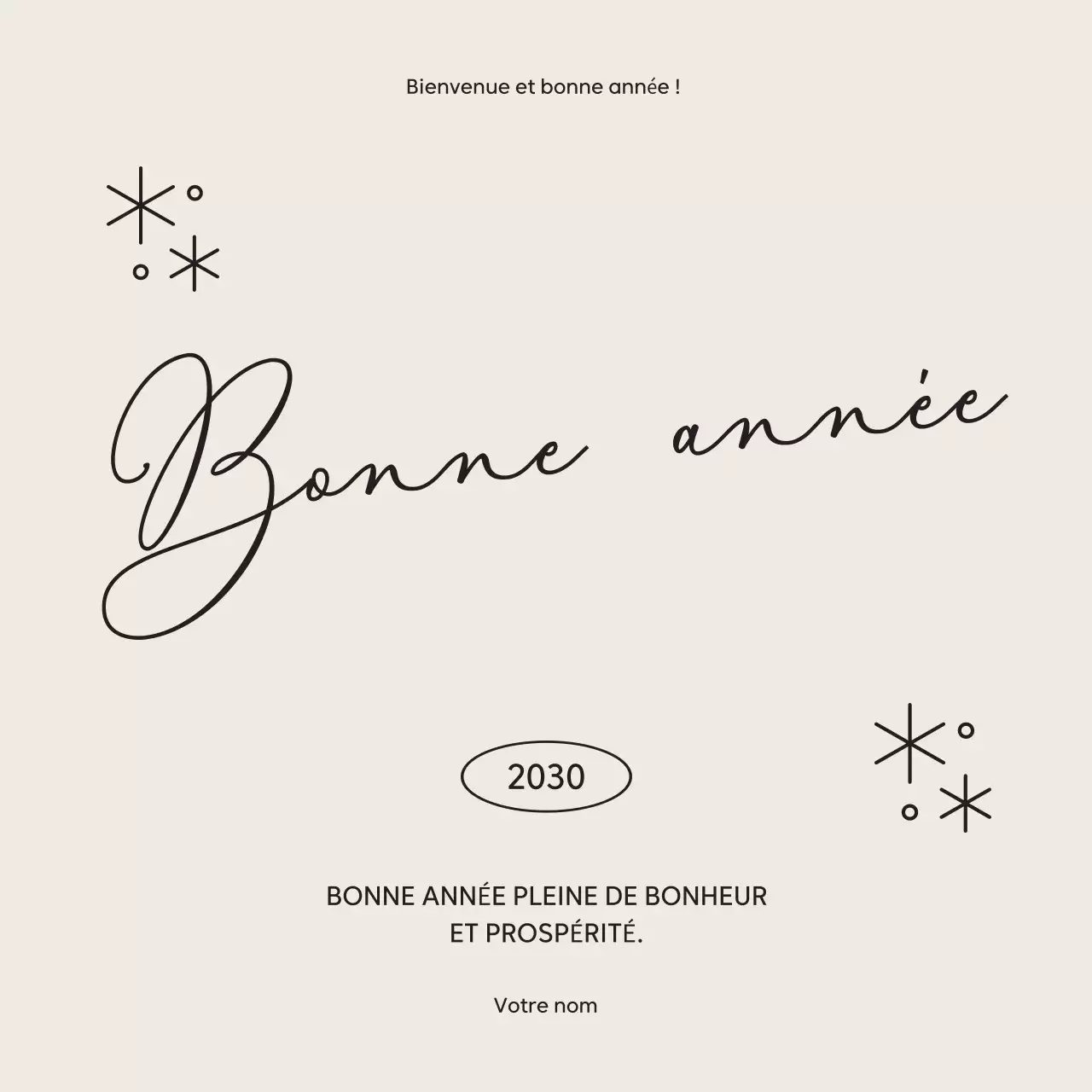 Beige Elegant New Year Greeting