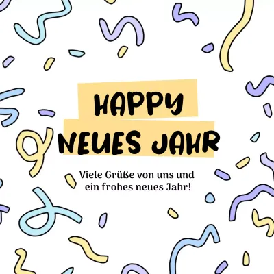 verspielte Neujahrsgrußkarte