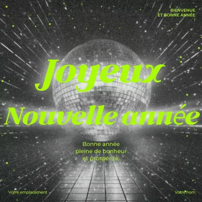 Voeux rétro gris pour le Nouvel An