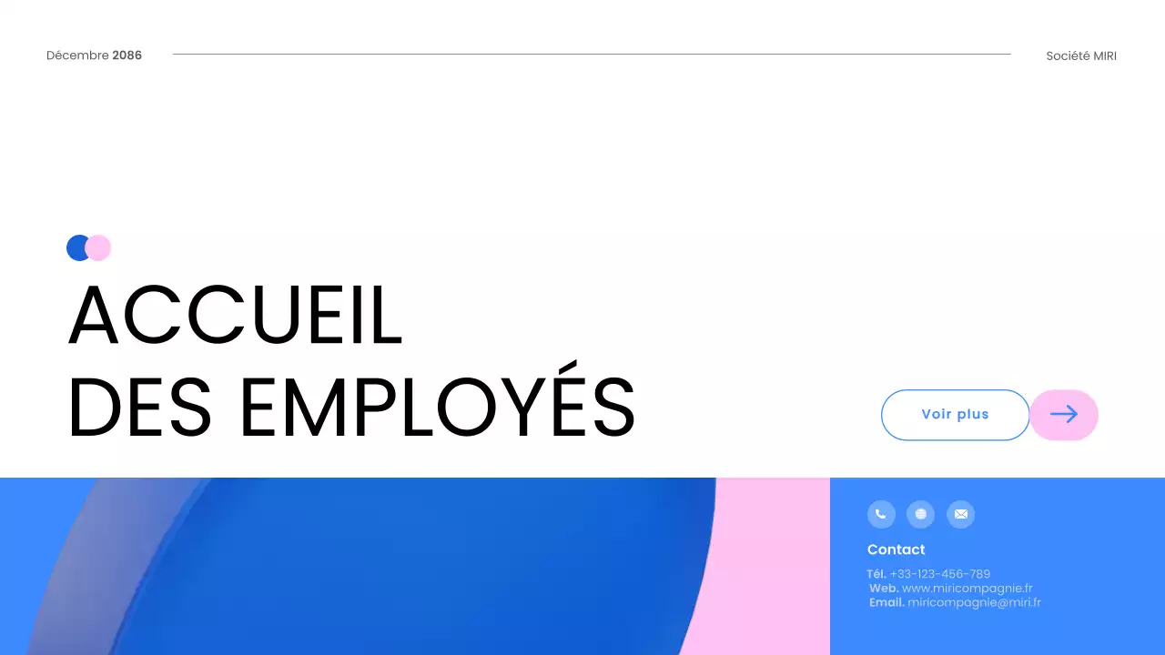 guide de l'employé blue modern