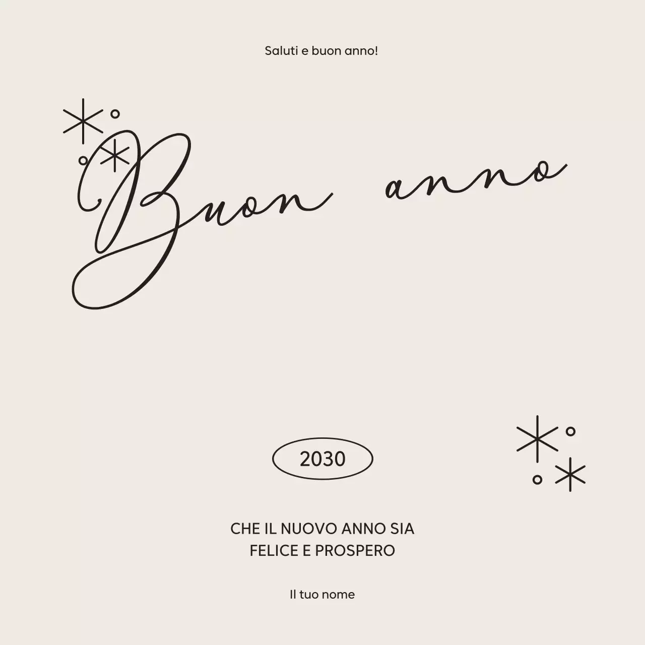 Auguri di buon anno eleganti in beige