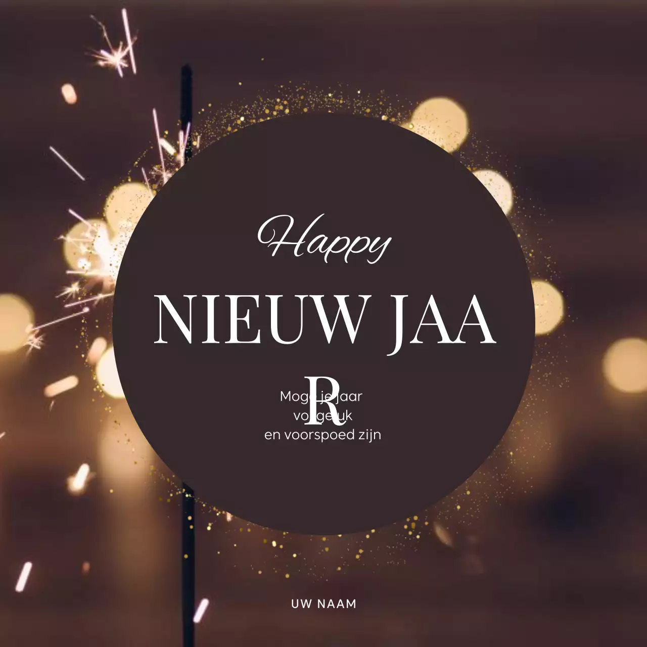 Zwarte elegante nieuwjaarswens