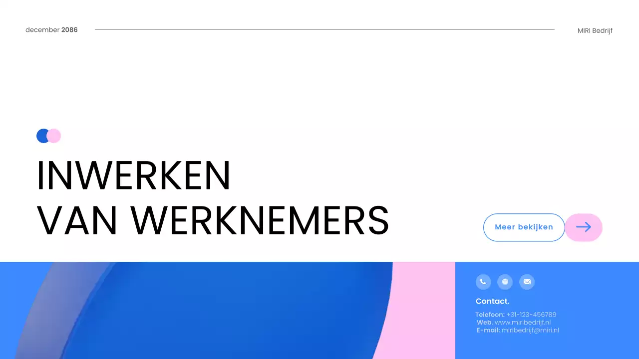 blauwe moderne personeelsgids