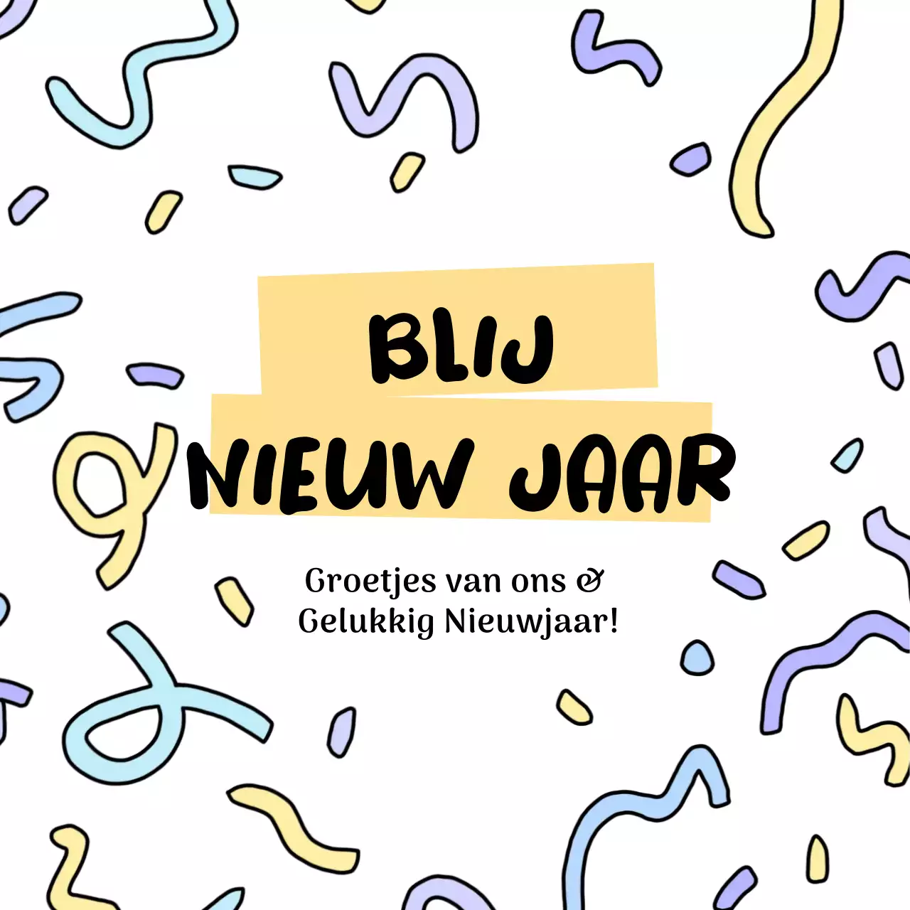 speelse nieuwjaarskaart