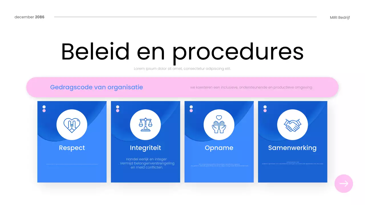 blauwe moderne personeelsgids