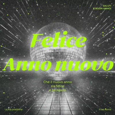 Saluto di Capodanno retrò grigio