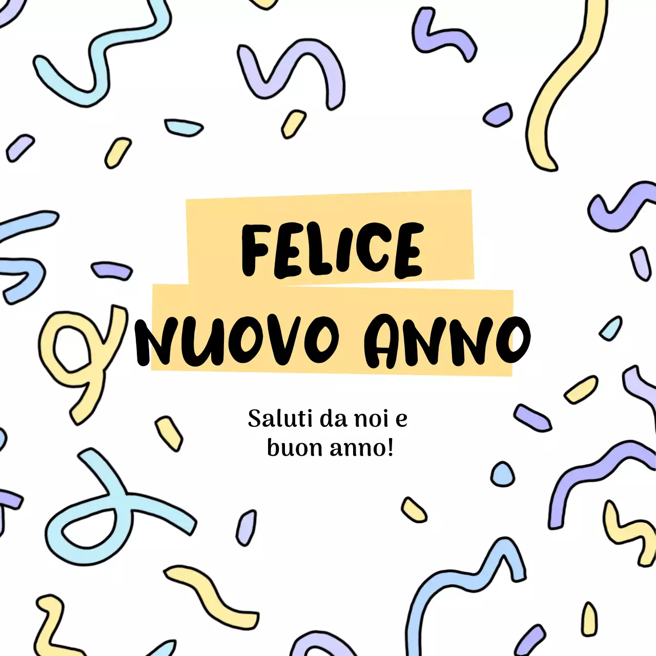 biglietto d'auguri giocoso per il nuovo anno