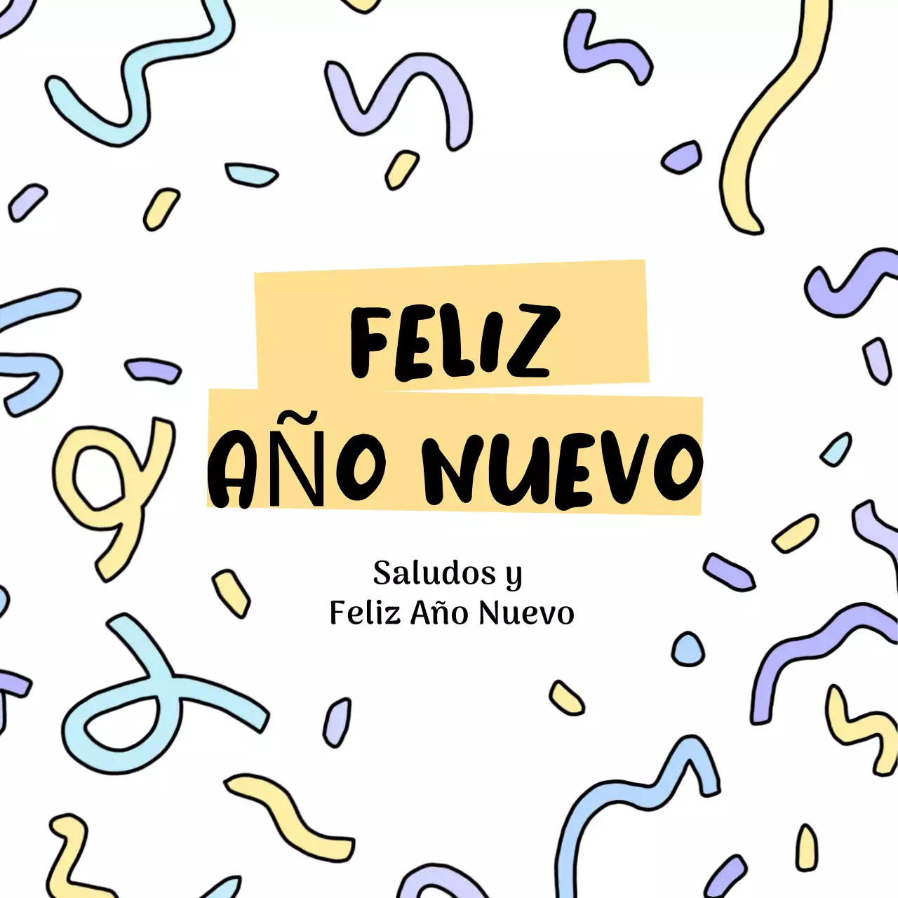 tarjeta lúdica de felicitación de año nuevo